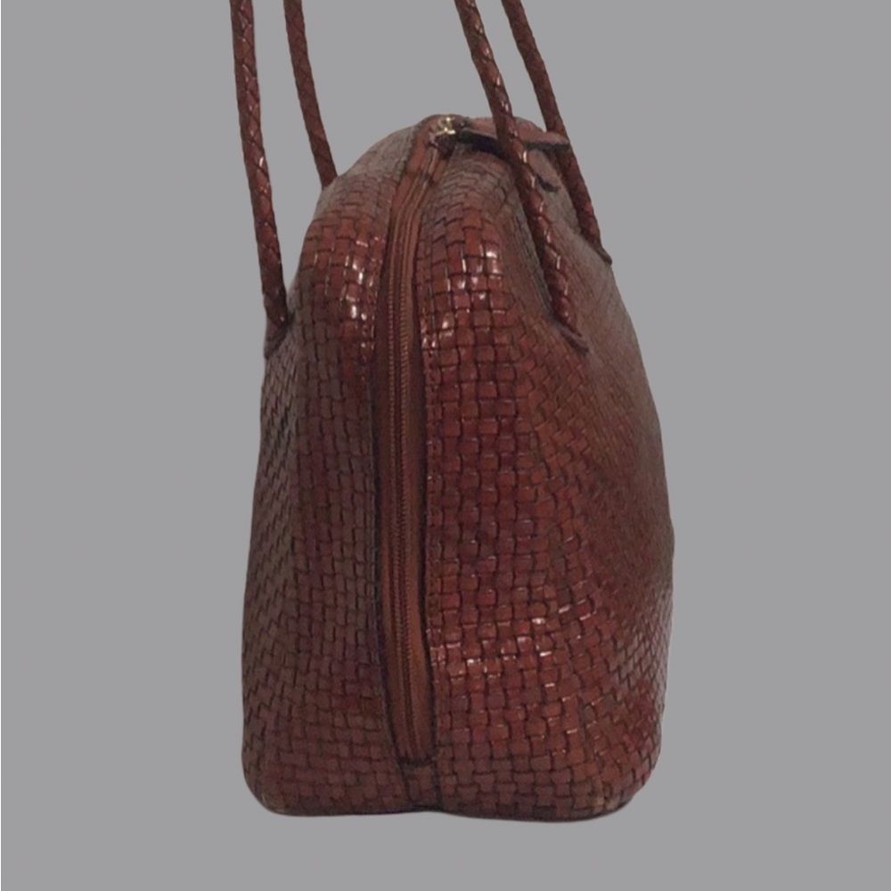 Vintage TALBOTS Woven Leather Shoulder Bag with Woven Shoulder Straps 1990s - Picture 5 of 13